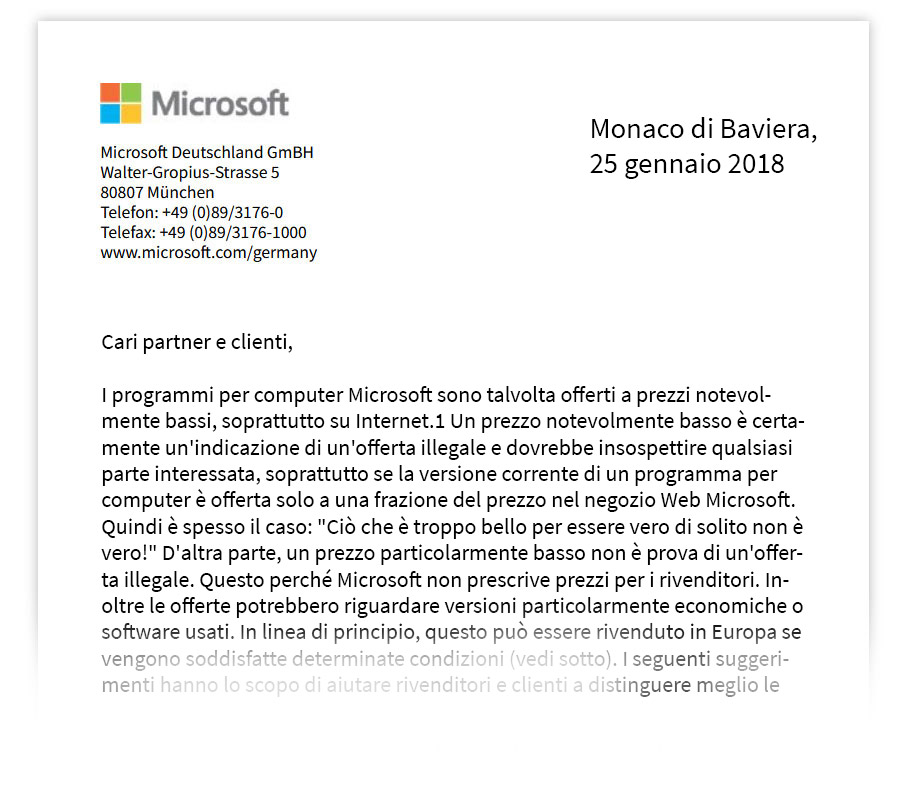 Dichiarazione Microsoft